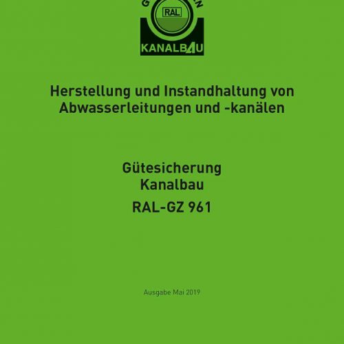 Die Güte- und Prüfbestimmungen RAL-GZ 961 werden vom Güteausschuss in Anpassung an den technischen Fortschritt sukzessive weiterentwickelt.
Abb.: Güteschutz Kanalbau