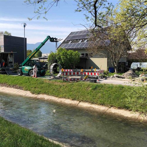 Einrichten der Wickelmaschine.
Foto: Geiger Kanaltechnik